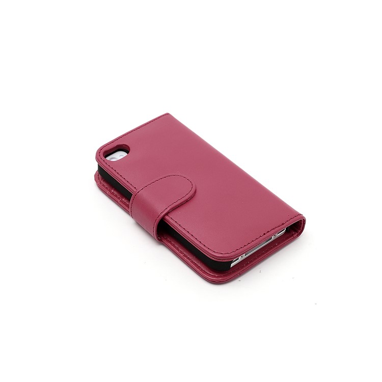 Elegant Magnetic Folio Leather Wallet Case for iPhone 4 4S - Red-2