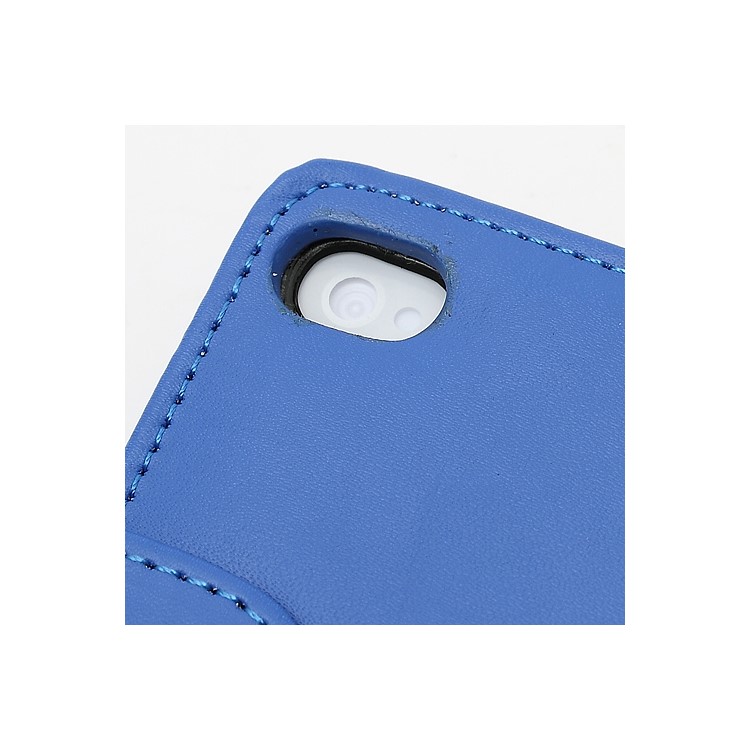 Elegant Magnetic Folio Leather Wallet Case for iPhone 4 4S - Blue-5