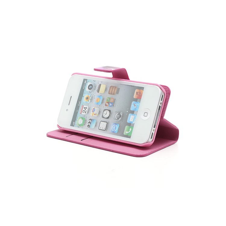Beautiful Lotus Flower Credit Card Wallet Stand Leather Case for iPhone 4 4S-3