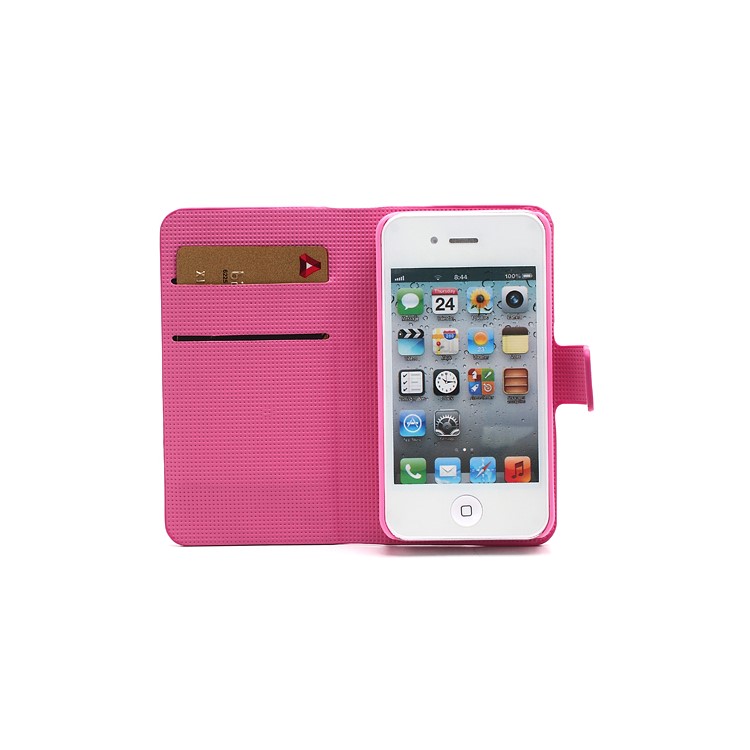 Vivid Butterfly Circle Leather Case with Stand & Wallet for iPhone 4 4S-5