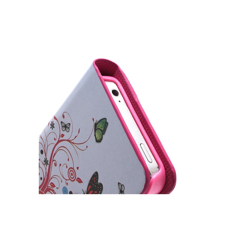 Vivid Butterfly Circle Leather Case with Stand & Wallet for iPhone 4 4S-7
