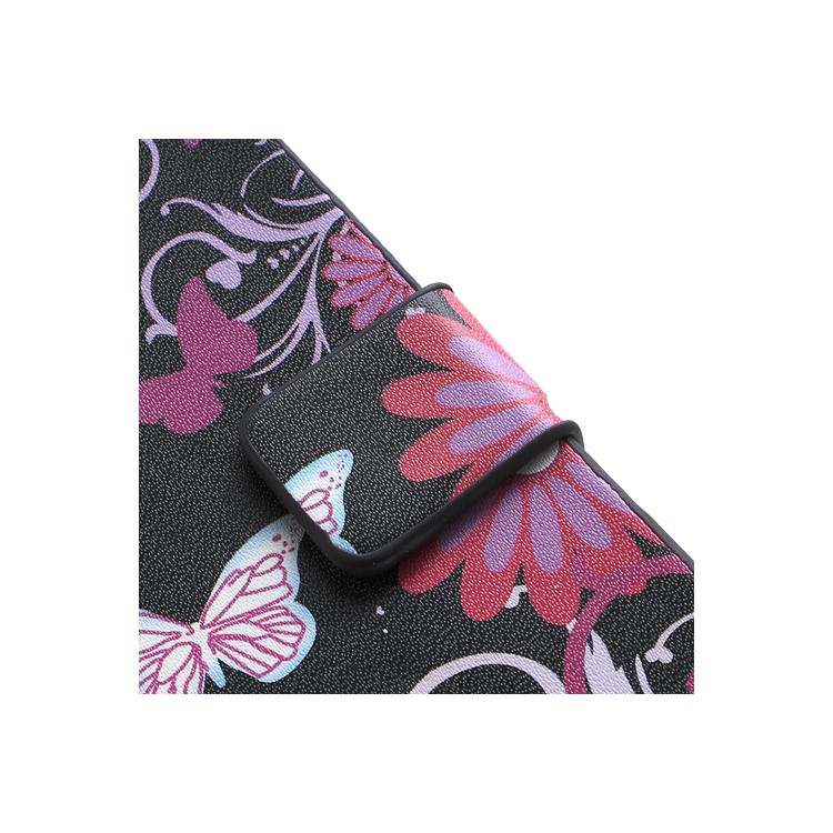 Butterfly & Flower Card Slot Leather Stand Case Shell for iPhone 4 4S-6