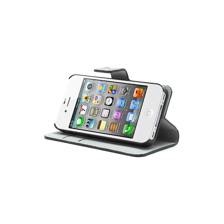Colorful Flower Ribbon Wallet iPhone 4 4S Leather Stand Case Cover