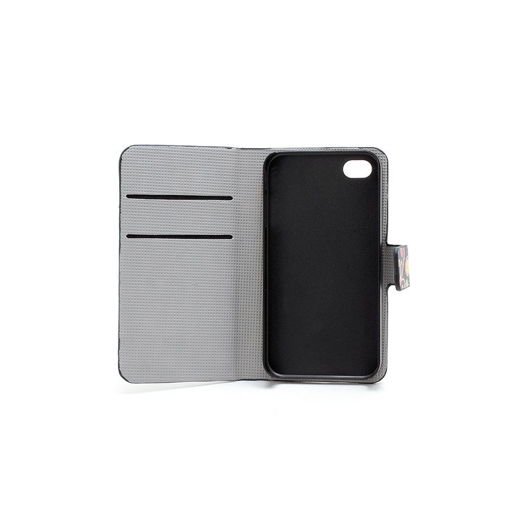 Colorful Flower Ribbon Wallet iPhone 4 4S Leather Stand Case Cover