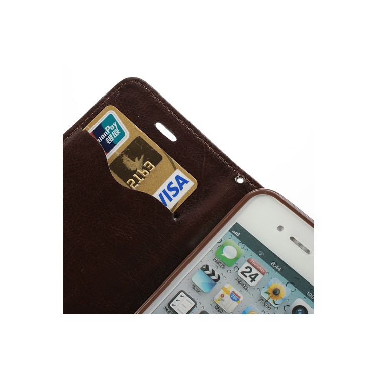 Vivid Flowers Cloth Leather Magnetic Wallet Stand Case for iPhone 4 4S - White-19