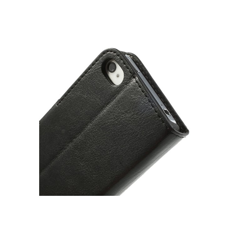 Black Crazy Horse Wallet Leather Case Stand for iPhone 4 4s-9