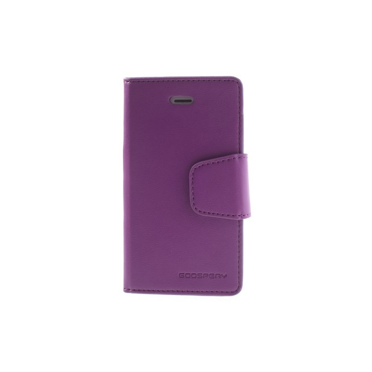 Mercury Goospery Sonata Diary Leather Stand Cover for iPhone 4s 4 - Purple-2
