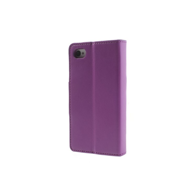 Mercury Goospery Sonata Diary Leather Stand Cover for iPhone 4s 4 - Purple-3