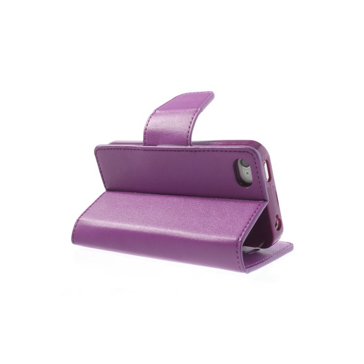 Mercury Goospery Sonata Diary Leather Stand Cover for iPhone 4s 4 - Purple-5