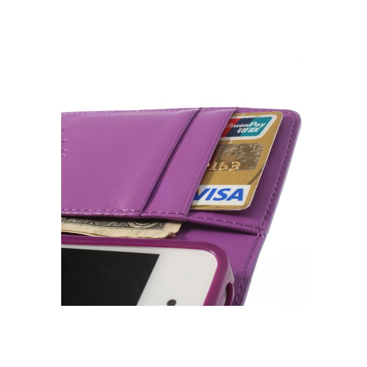 Mercury Goospery Sonata Diary Leather Stand Cover for iPhone 4s 4 - Purple-8
