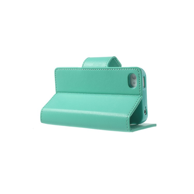 Mercury Goospery for iPhone 4s 4 Sonata Diary Flip Leather Case w/ Stand - Cyan-4