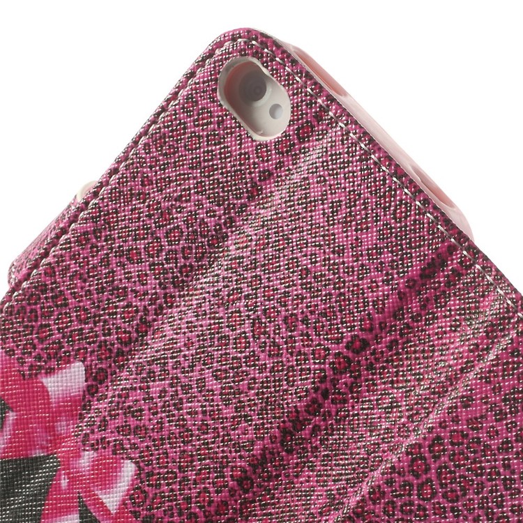 For iPhone 4s 4 Magnetic Rose Leopard & Bowknot Pattern Leather Wallet Stand Cover-6
