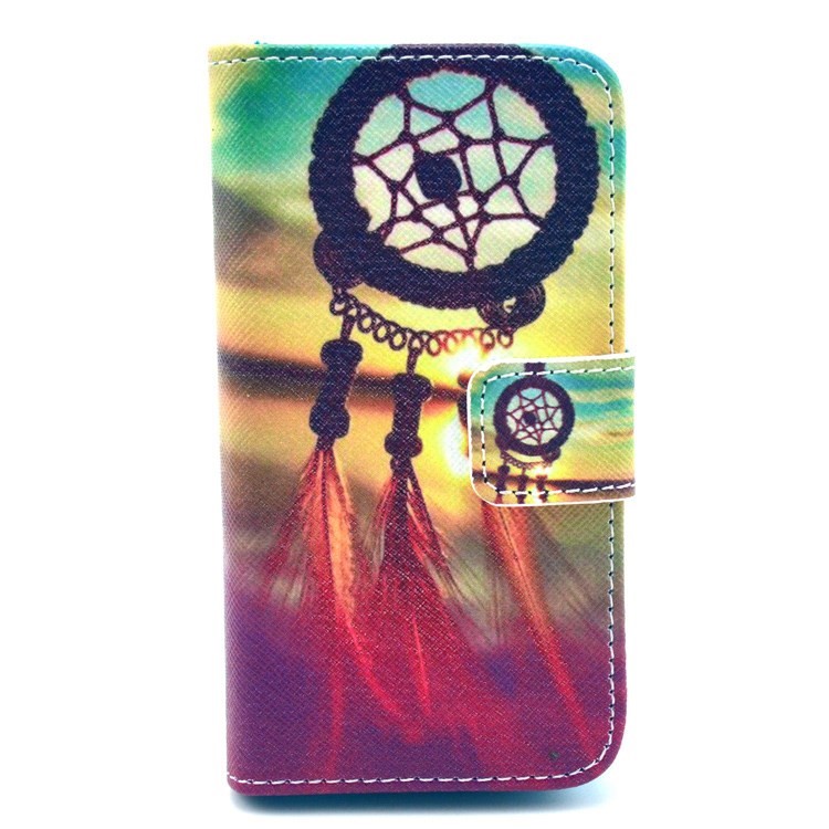 Sunset Dream Catcher Wallet Leather Shell Case with Stand for iPhone 4 4s-1