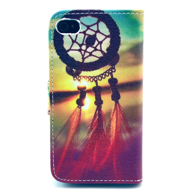 Sunset Dream Catcher Wallet Leather Shell Case with Stand for iPhone 4 4s-2