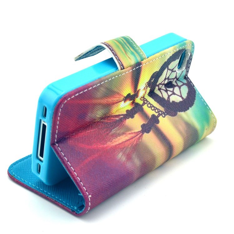 Sunset Dream Catcher Wallet Leather Shell Case with Stand for iPhone 4 4s-6