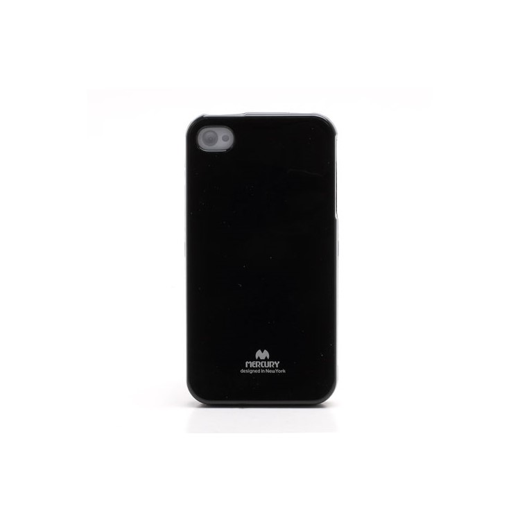 Mercury Shimmering Powder TPU Gel Case Cover for iPhone 4 4S - Black-2