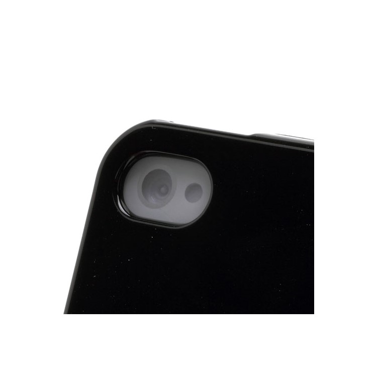 Mercury Shimmering Powder TPU Gel Case Cover for iPhone 4 4S - Black-4