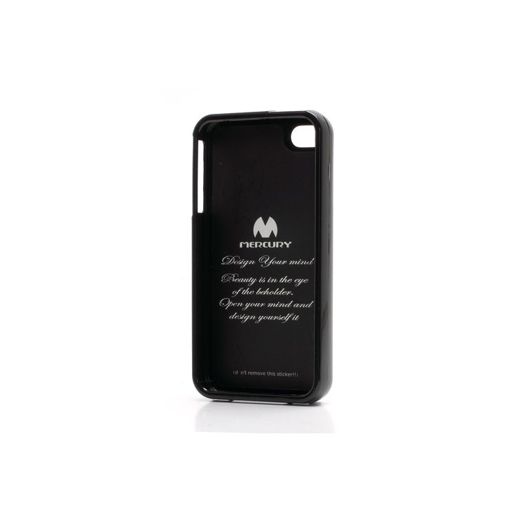 Mercury Shimmering Powder TPU Gel Case Cover for iPhone 4 4S - Black-6