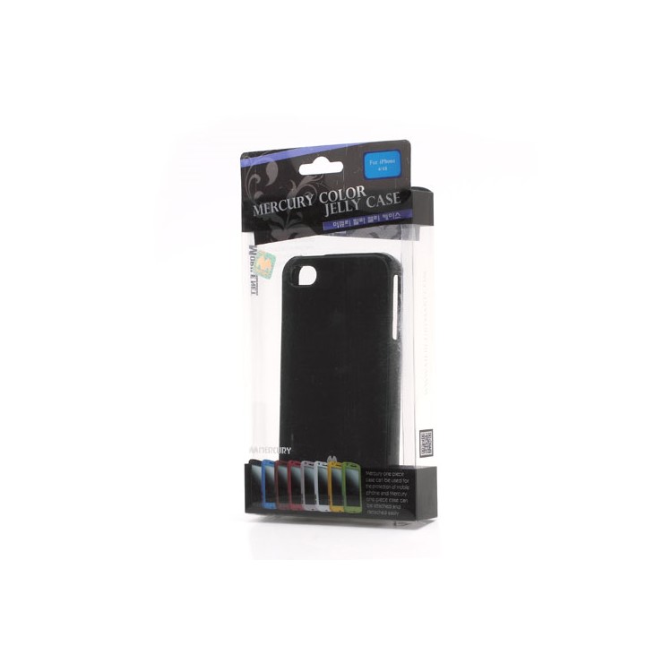 Mercury Shimmering Powder TPU Gel Case Cover for iPhone 4 4S - Black-7