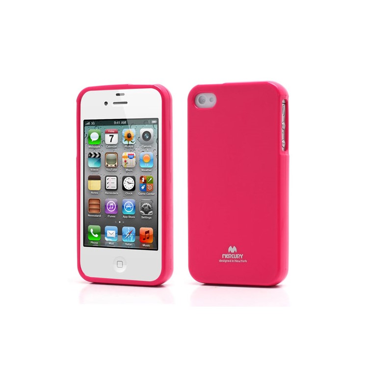 Mercury Shimmering Powder TPU Gel Case Cover for iPhone 4 4S - Rose-1