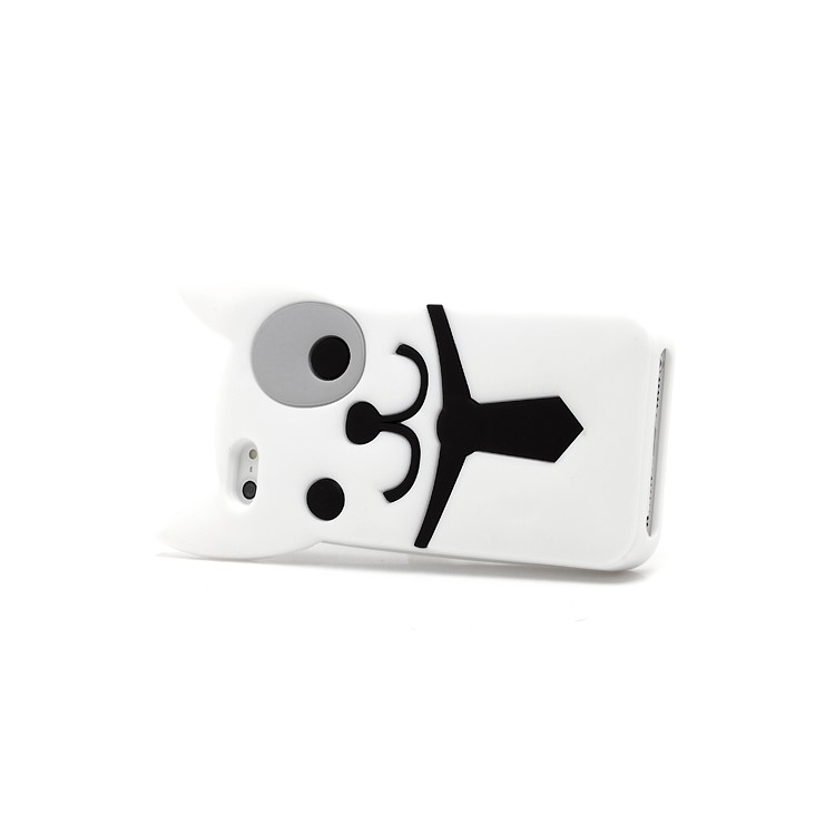 3D Lovely Dog Silicone Jelly Cover for iPhone 5 - White