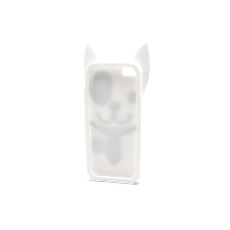 3D Lovely Dog Silicone Jelly Cover for iPhone 5 - White