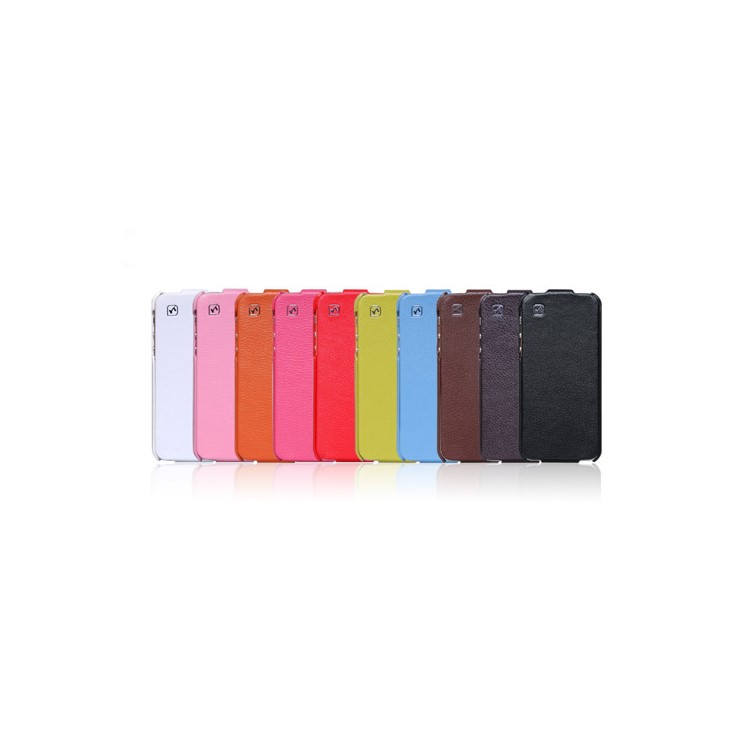 HOCO Duke Vertical Genuine Leather Flip Case Cover for iPhone 5 - Orange