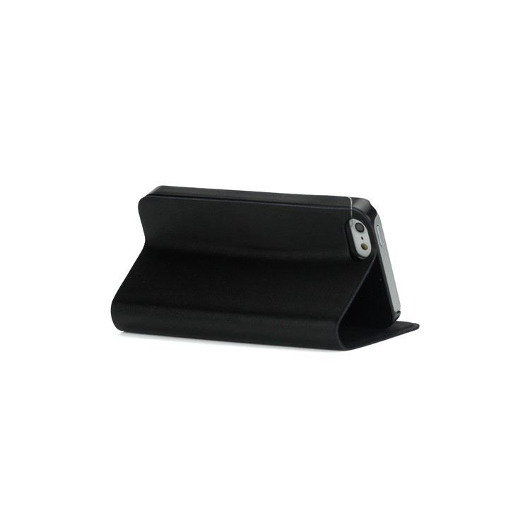 Doormoon Genuine Real Wallet Leather Case for iPhone 5 with Stand - Black-4