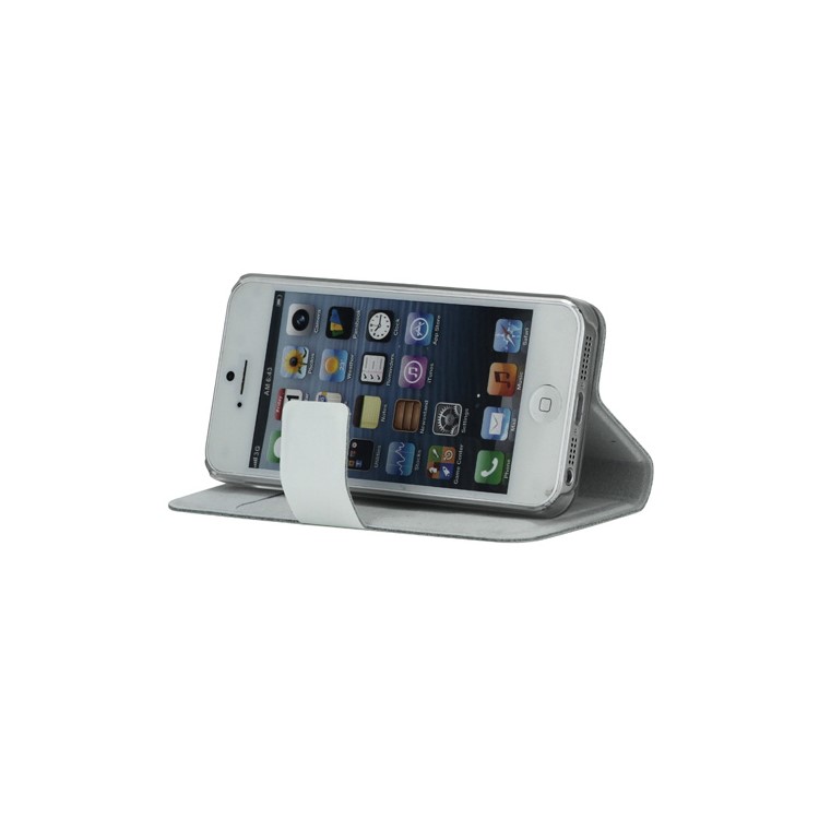 Doormoon Genuine Real Wallet Leather Case for iPhone 5 with Stand - White-3