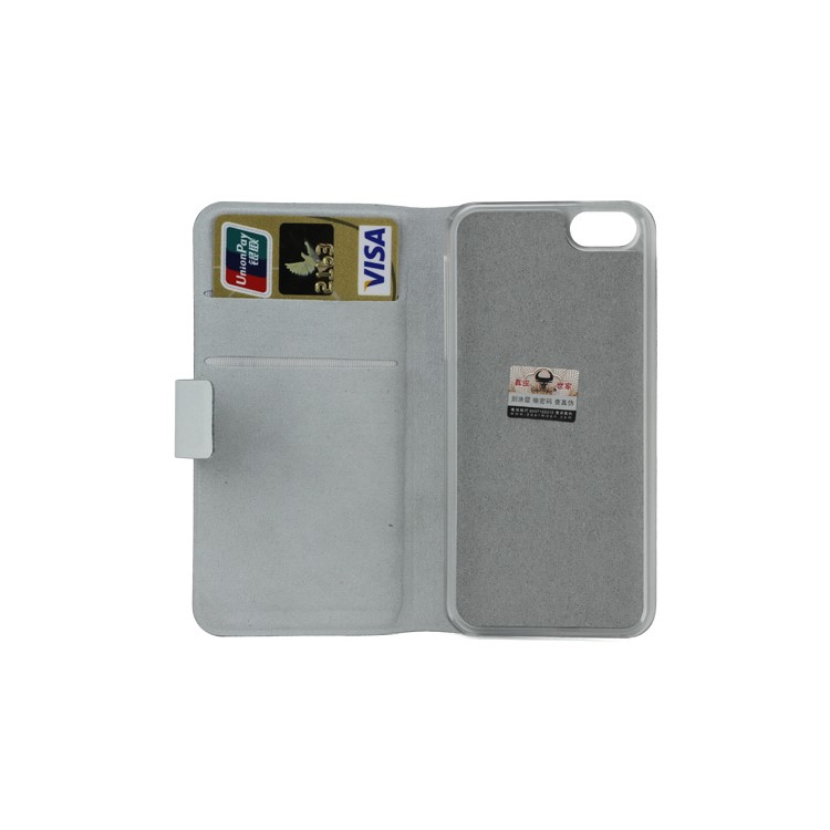 Doormoon Genuine Real Wallet Leather Case for iPhone 5 with Stand - White-5