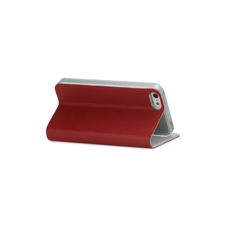 Doormoon Genuine Real Wallet Leather Case for iPhone 5 with Stand - Red-4