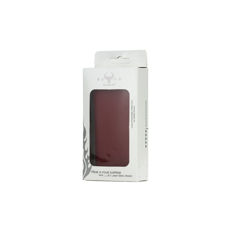 Doormoon Genuine Real Wallet Leather Case for iPhone 5 with Stand - Red-6