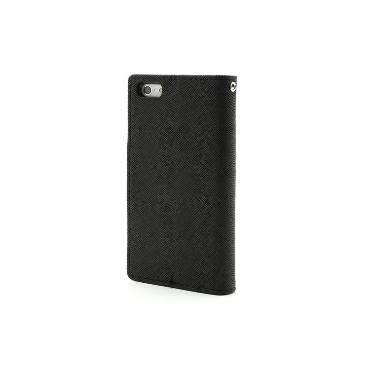 Mercury Fancy Diary Wallet Style Leather Stand Case Cover for iPhone 5 - Black-2