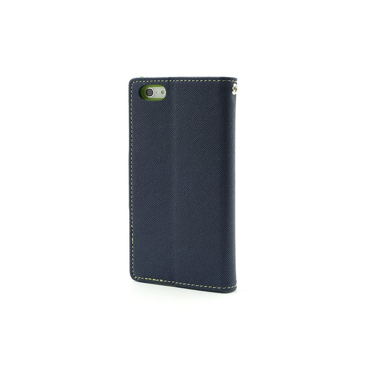 Mercury Fancy Diary Wallet Style Leather Stand Case Cover for iPhone 5 - Green / Dark Blue-2