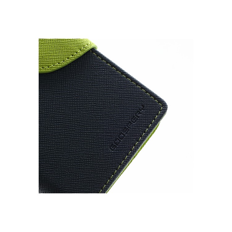 Mercury Fancy Diary Wallet Style Leather Stand Case Cover for iPhone 5 - Green / Dark Blue-9