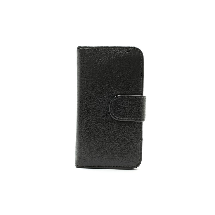 Black Detachable Belt Clip Leather Wallet Case for iPhone 5-2