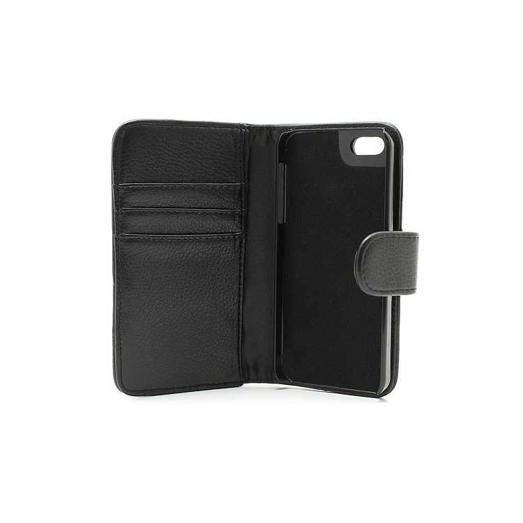 Black Detachable Belt Clip Leather Wallet Case for iPhone 5-3