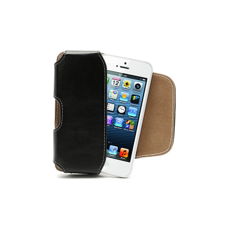 Horizontal Belt Clip PU Leather Holster Pouch Case for iPhone 5 5s 5c-4