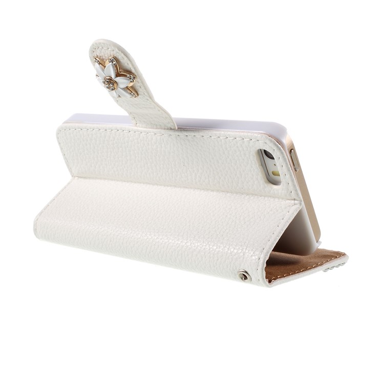 Elegant Bling Diamante Flower iPhone 5 Leather Cover Stand-6
