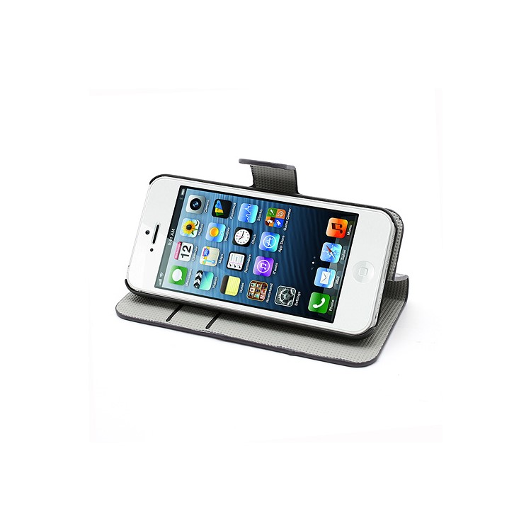 Butterfly & Flower Card Slot Leather Stand Case Shell for iPhone 5-4