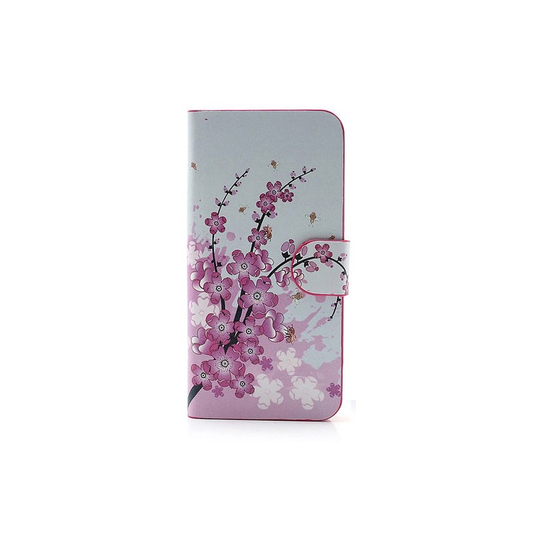 Pink Plum Magnetic Leather Case Cover with Card Slots & Stand for iPhone 5-2