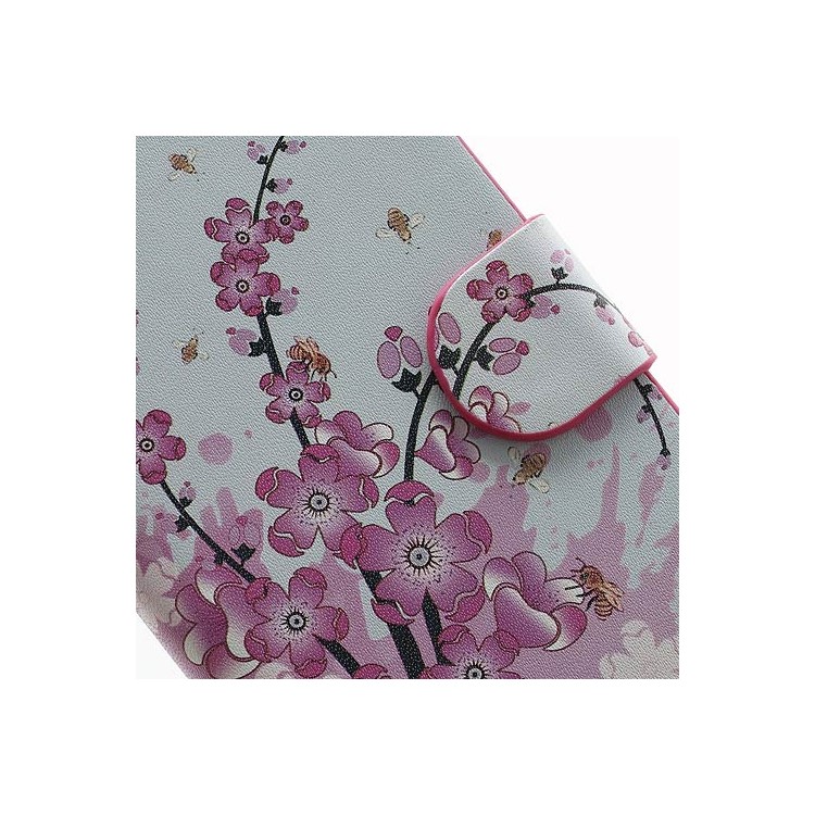 Pink Plum Magnetic Leather Case Cover with Card Slots & Stand for iPhone 5-8