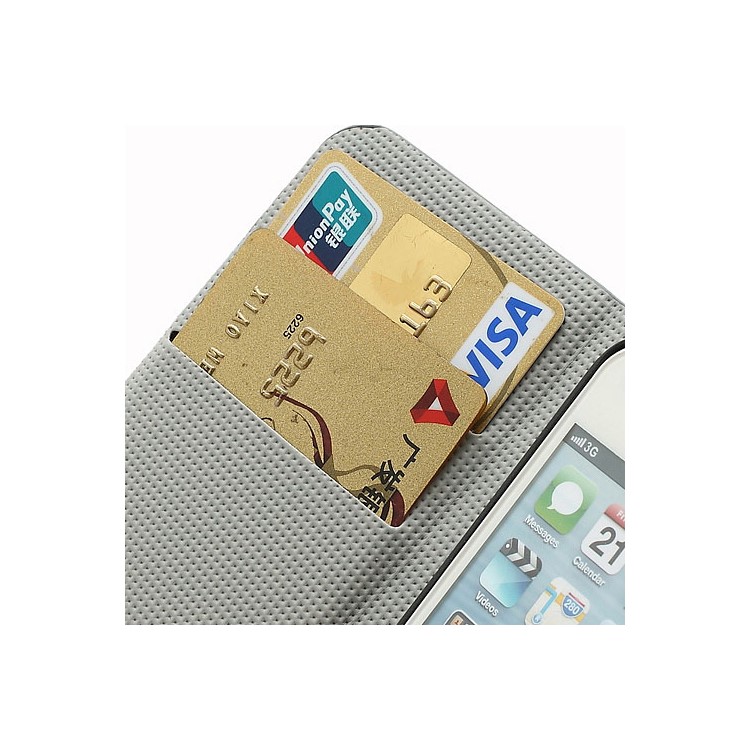 iPhone 5 Credit Card Wallet Leather Case with Stand Colorful Flowers Pattern-9