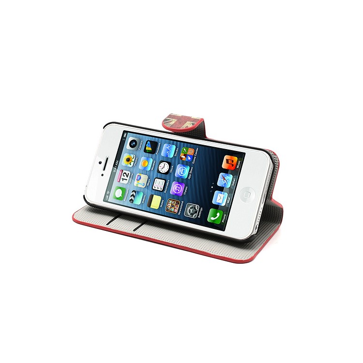 iPhone 5 Vintage Union Jack Flag Magnetic Wallet Leather Case Stand-4
