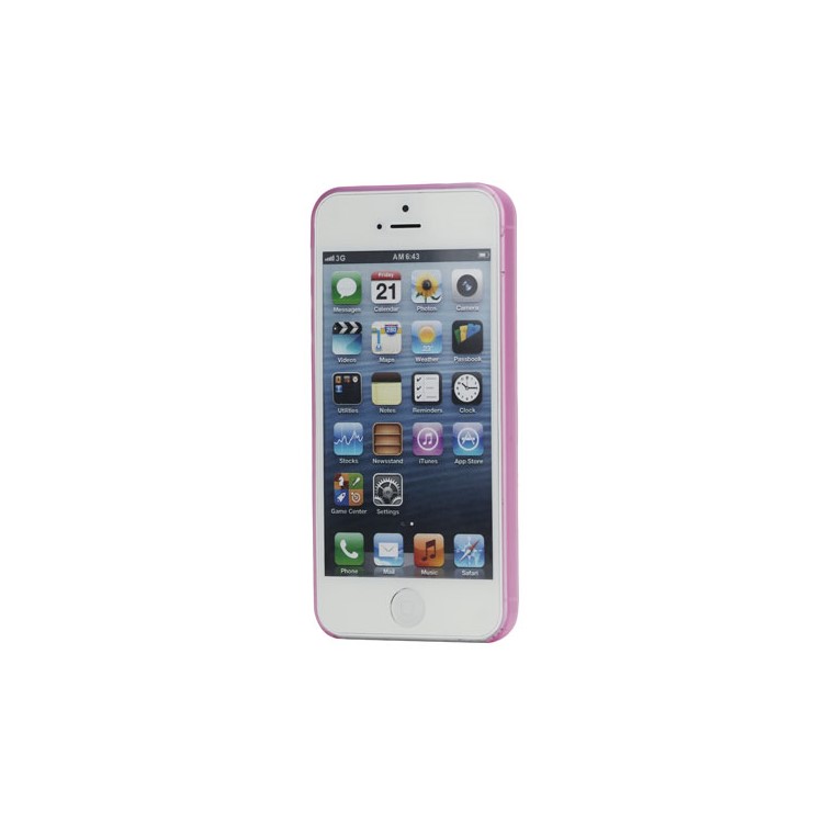 Super Thin 0.3mm Outer Matte Inner Glossy Hard Case for iPhone 5 - Pink-2