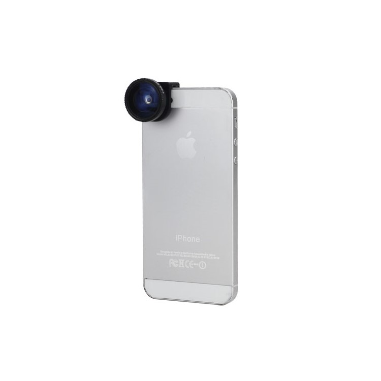 3in1 Fisheye Lens + Wide Angle + Micro Lens Phone Kit Set for iPhone 5 5s - Black-1