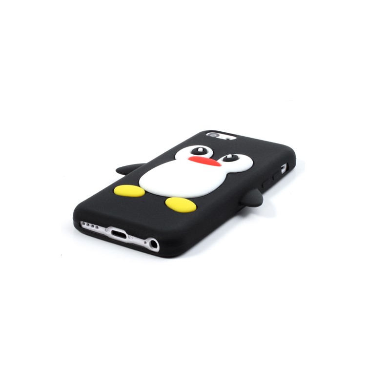 Cute Penguin Silicone Case for iPhone 5c - Black-3