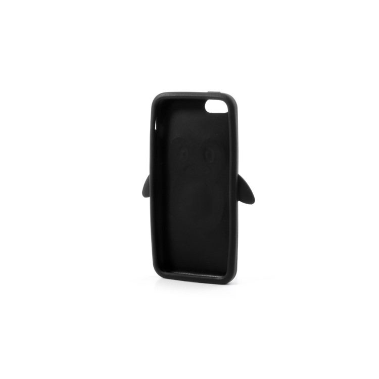 Cute Penguin Silicone Case for iPhone 5c - Black-6