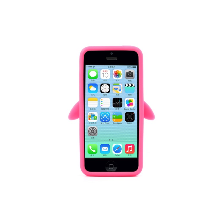 Cute Penguin Silicone Case Shell for iPhone 5c - Rose-2