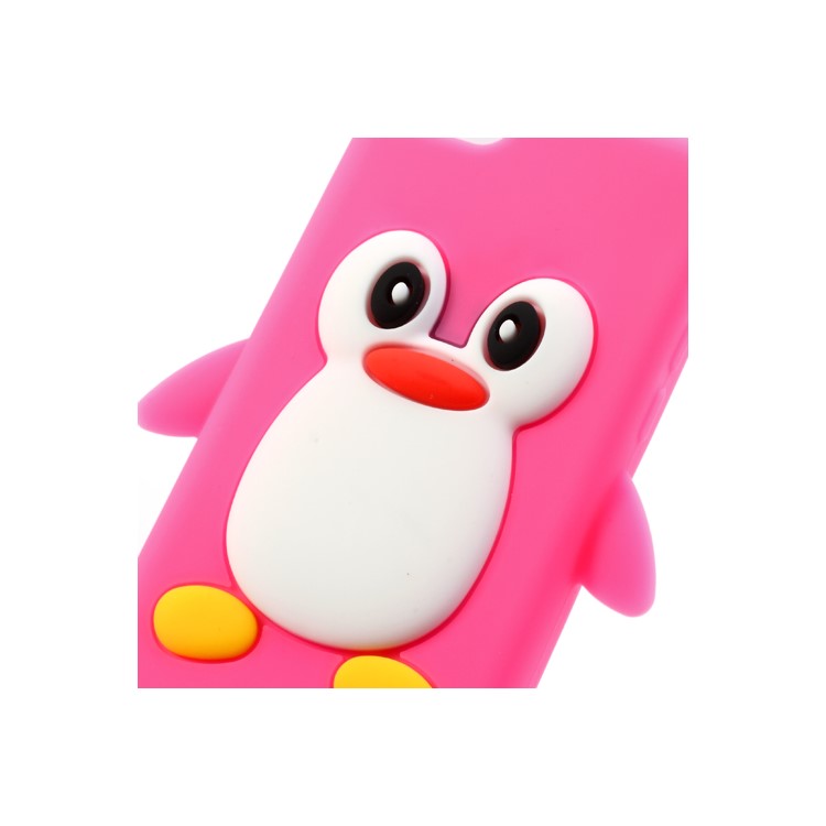Cute Penguin Silicone Case Shell for iPhone 5c - Rose-4